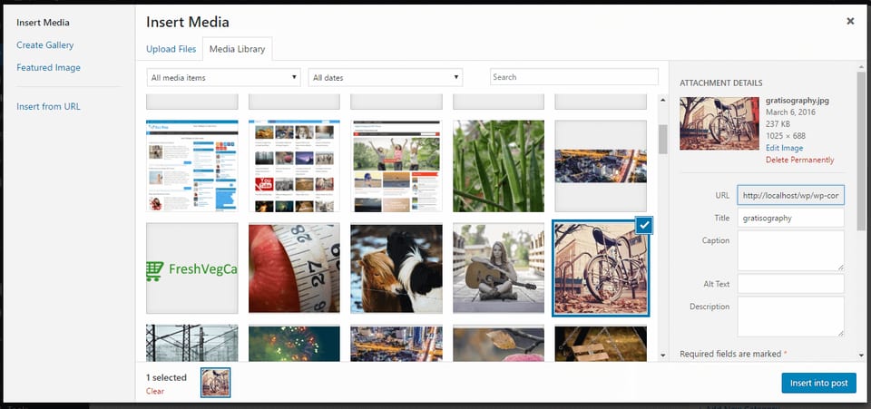 Select Image for Thumbnail