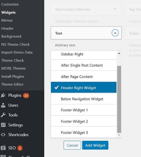 Add widgets