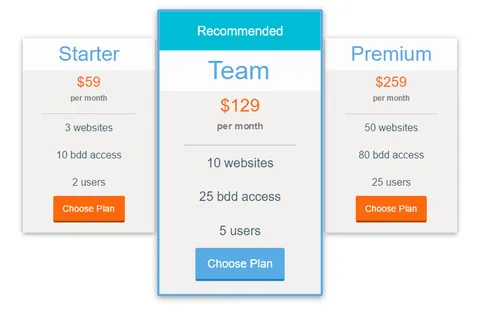 Pricing Table