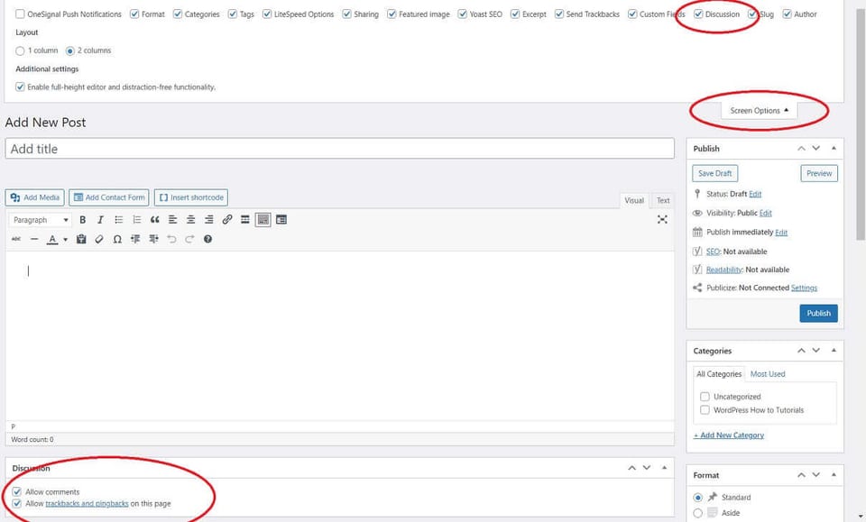 Managing comments in classic editor