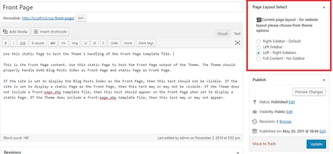 Selecting layout