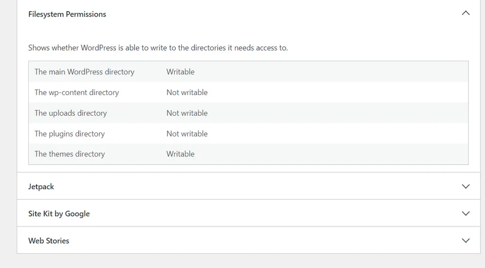 WordPress not writable