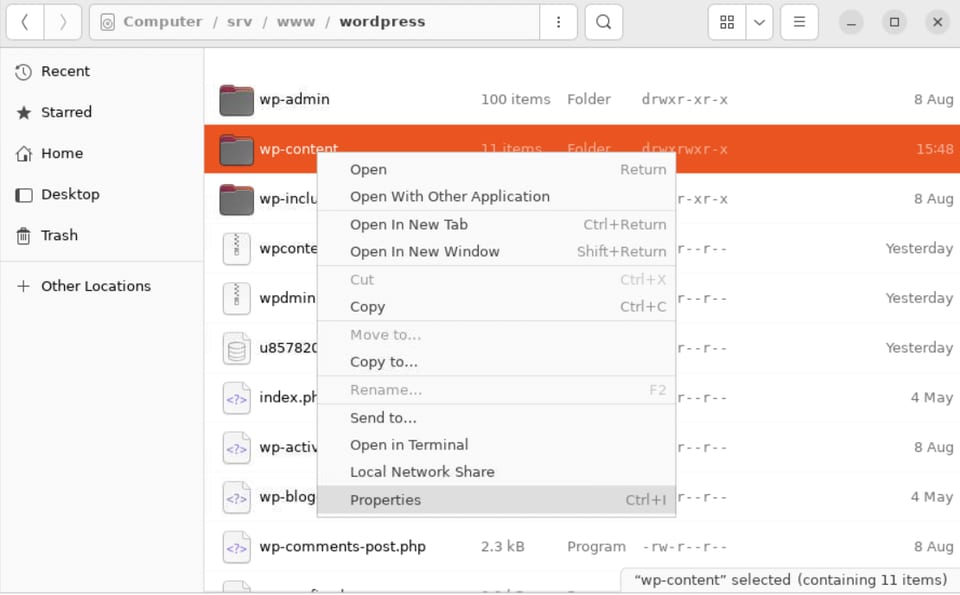 Chaning file permission in ubuntu 2
