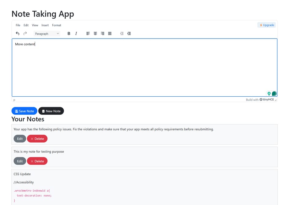 Note taking app