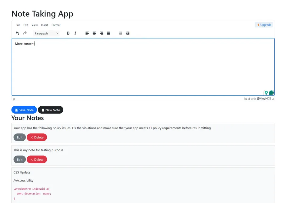 Note taking app
