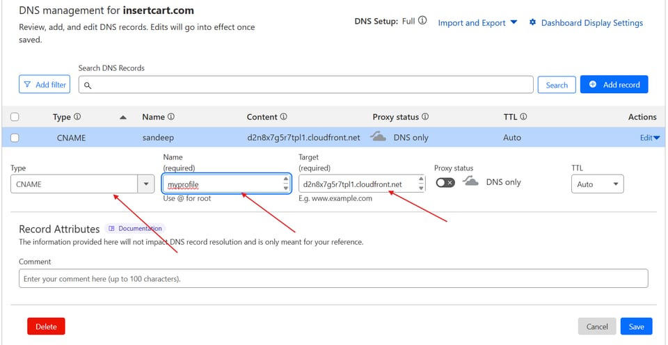 2 — How to Connect AWS CloudFront URL with a Cloudflare Subdomain