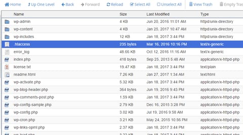 htaccess file