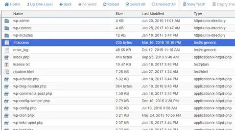 htaccess file